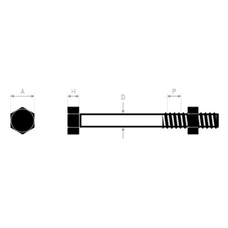 Boulon Ultima à tête hexagonale acier zingué blanc - classe 8.8 DIN 931/934