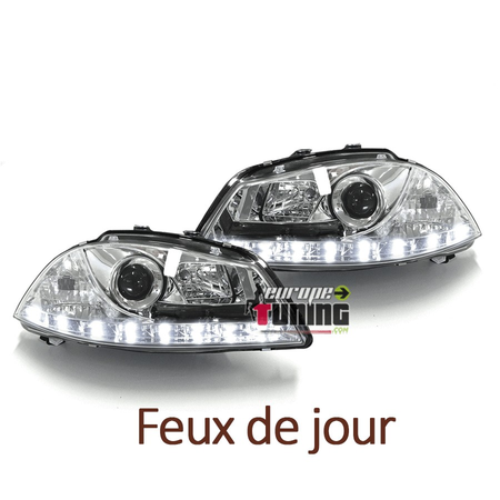 PHARES LED DIURNES CHROME FEUX DE JOUR SEAT IBIZA 6L (03395)