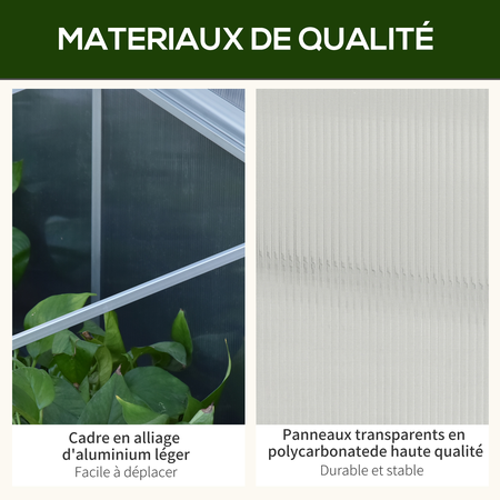 Mini serre de jardin serre à tomates 3 pannneaux toits relevables alu. polycarbonate