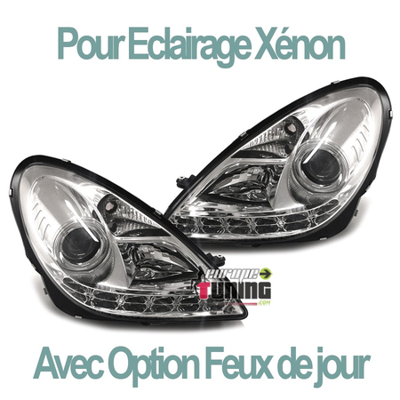 PHARES AVANTS AVEC FEUX DE JOUR A LED MERCEDES SLK 171 AU XENON (05247)