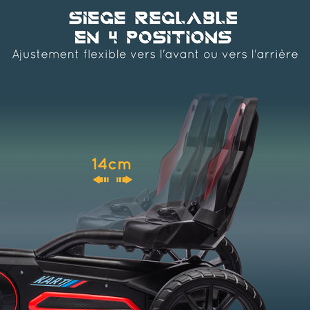 Kart à pédales enfant Go kart Formule 1 Racing réglable avec ceinture