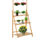 Étagère échelle à fleurs en bois de bambou - 3 étagères + barre support