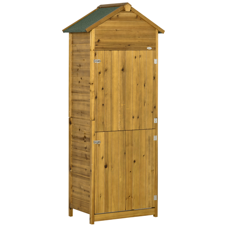 Armoire de jardin 2 portes 2 étagères toit bitumé sapin autoclave