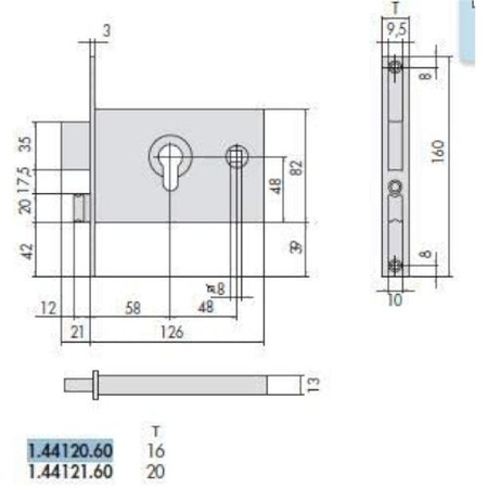 Coffre à fouillot pour bandeau d’axe 90mm - CISA - CIS44360.90