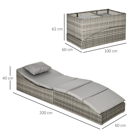 Bain de soleil inclinable matelas inclus grand confort résine gris