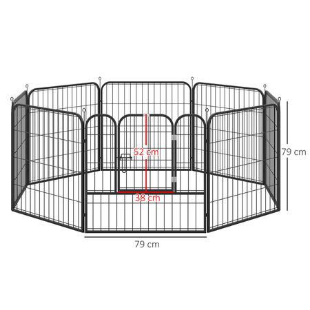 Luxe parc enclos modulable pour chien acier époxy noir