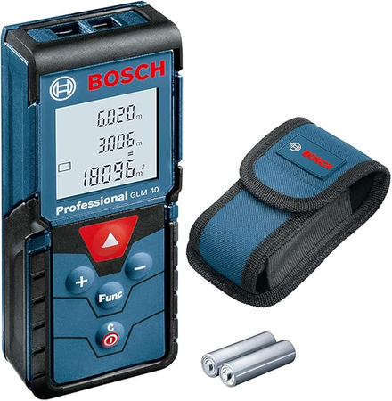 Bosch Professional Télémètre Laser GLM 40 (avec fonction mémoire, portée : 0,15 – 40 m, housse de protection)