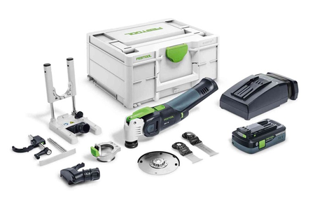 Scie oscillante 18V OSC 18 HPC 4 EI-Set + batterie 4 Ah + chargeur + Systainer + accessoires - FESTOOL - 576593