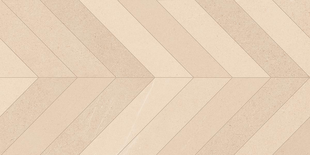 SEINE RILSE  CREMA  - Carrelage aspect pierre chevron 60x120 cm grand format Taille 60 x 120 cm