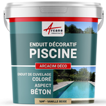 Enduit décoratif de finition pour piscine : ARCACIM Déco-16 m² Vanille Beige-ARCANE INDUSTRIES