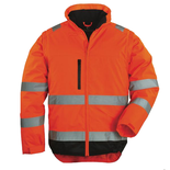 Veste de travail haute visibilité 2 en 1 HI-WAY manches amovibles orange fluo/noir T3XL - COVERGUARD - 7HWXOXXXL