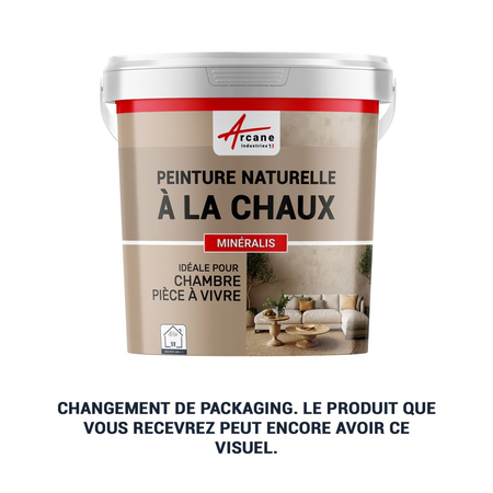 Peinture à la Chaux Naturelle Intérieure - MINERALIS-15 m² (2.5 kg en 1 couche) Azur Bleu-ARCANE INDUSTRIES