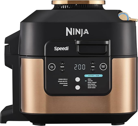 Ninja Speedi 10-en-1 Cuiseur rapide, Air Fryer, Friteuse à air et Multicuiseur, 5.7L, Noir et Cuivre, ON400EUCP