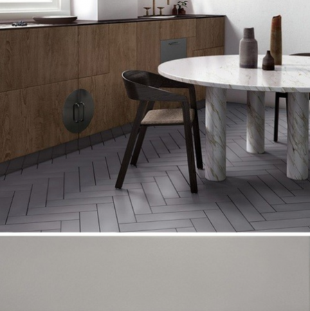 STROMBOLI SIMPLY GREY  - Carrelage uni pour pose chevron ou bâton rompu en  9,2x36,8 cm gris mate