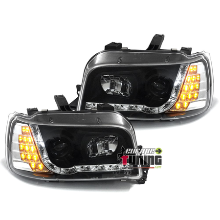 PHARES FEUX AVANTS NOIRS LED DEVIL EYES RENAULT CLIO 1 1990-1996 (x13557)