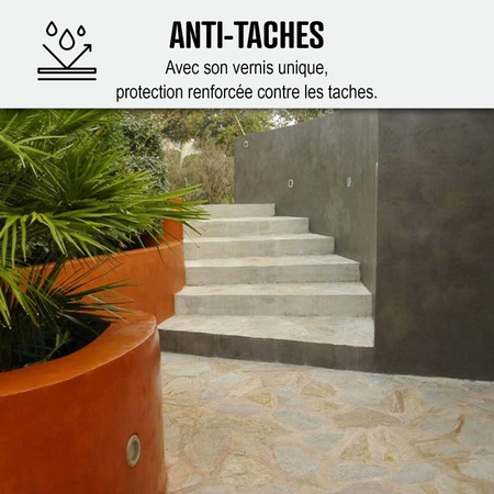 KIT BETON CIRE EXTERIEUR - Béton ciré extérieur pour sol, mur, terrasse, balcon, escalier-10 m² (en 2 couches) Vison Gris Beige-ARCANE INDUSTRIES