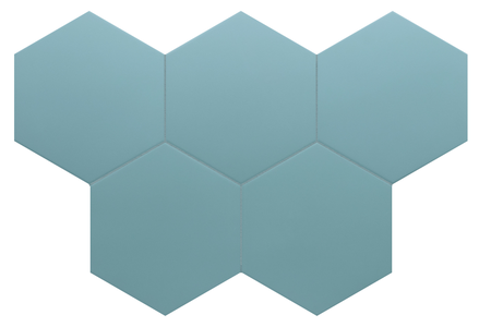 COIMBRA AZURE 30636 - Carrelage 17,5x20 cm hexagonal uni aspect carreaux de ciment bleu azur