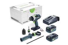 Perceuse-visseuse à percussion 18V QUADRIVE TPC 18/4 5,0/4,0 I-Plus + 2 batteries 4Ah / 5Ah + chargeur + coffret SYSTAINER SYS 3 - FESTOOL - 577651