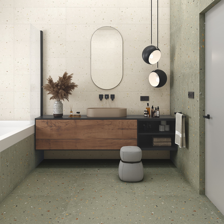 Croccante Topping-R Menta - Faience aspect terrazzo 32x99 cm