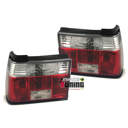 FEUX ARRIERES ROUGES CRISTAL POUR VOLKSWAGEN VW JETTA 2 DE 1984 A 1991 (11329)