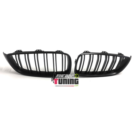 GRILLES CALANDRES NOIRES MATES SPORT DOUBLE AILETTES BMW SERIE 4 F32 F33 F36 F82 F83 (04703)