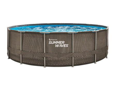 Piscine tubulaire Active Frame Pool ronde effet rotin 4,88 x 1,22 m - Summer Waves