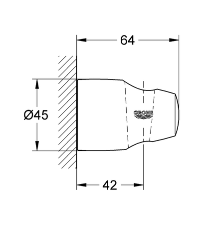 Support mural pour douchette chromé fixe MOVARIO - GROHE - 28403-000