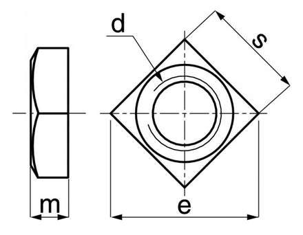 Ecrou carrée A2 DIN 557 M8 boîte de 200 - ACTON - 626138