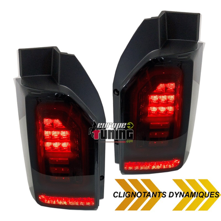 FEUX ROUGES NOIRS CELIS A LEDS DYNAMIQUES POUR VW T6 A HAYON / PORTE RABATTABLE (04898)