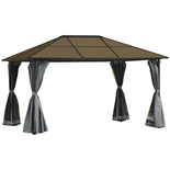 Pavillon de jardin dim. 4L x 3l x 2,65H m alu. métal polycarbonate