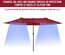 Grand parasol droit de jardin acier polyester