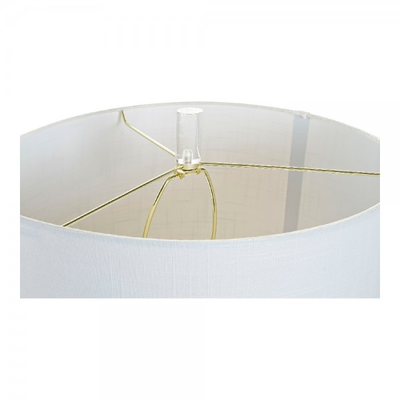 Lampe de bureau DKD Home Decor Blanc Polyester Métal Verre 220 V Doré