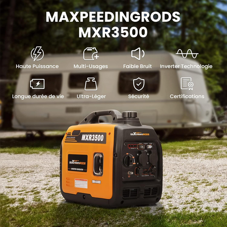 Groupe Electrogène maXpeedingrods 3300W Silencieux Inverter Essence avec Prises USB et 230V Générateur Electrique 4