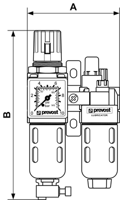 Filtre régulateur pneumatique ALTO 1 - PREVOST - KTB SM1