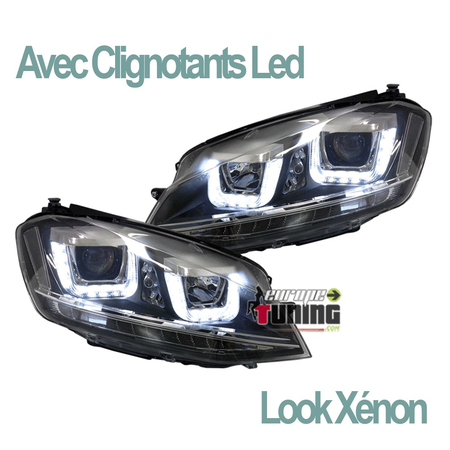 PHARES FEUX AVANTS DE JOUR DIURNES DRL CLIGNO LED VW VOLKSWAGEN GOLF 7 (03776)