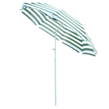 Parasol inclinable octogonal Ø 180 cm vert blanc rayé