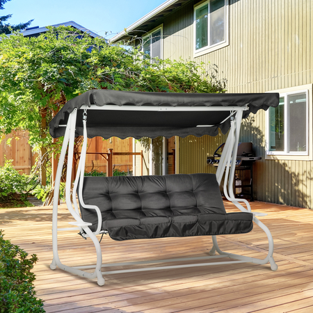 Balancelle de jardin 2 places convertible noire