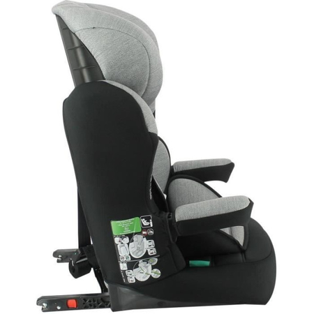 Siege Auto  isofix NANIA MAX I FIX 76-140 cm R129 ‚Äìde 3 a 10 ans ‚Äì Tetiere réglable - Base inclinable - Gris - Fabrication F