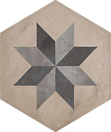 TERRA MIX PATCHWORK Froid - 25x21,6 cm - HEXAGONAL Carrelage aspect de ciment vieilli