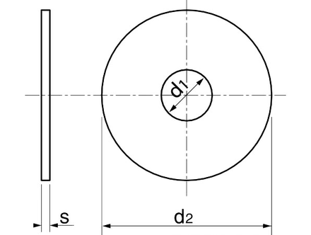 Rondelle plate type L A2 DIN 9021 16X50X3 boîte de 50 - ACTON - 6251116