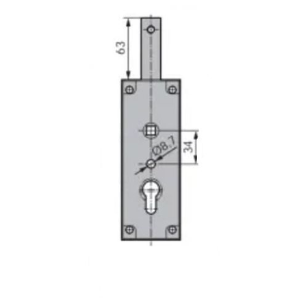 Serrure de garage verouillage haut sans ressort épaisseur 18mm - WSS - 16520000010