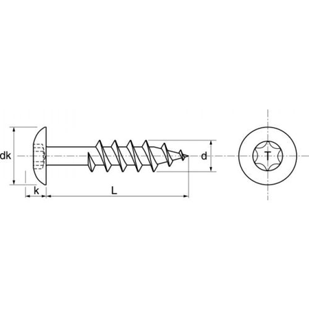 Vis penture Torx A2 6X40 boîte de 100 - ACTON - 623106X40