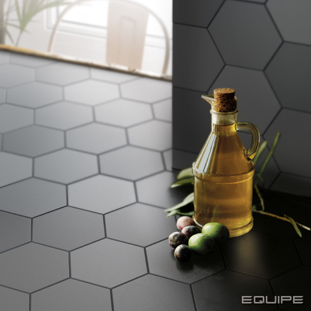 KROMATIKA - GREY - Carrelage hexagonal 11,6x10,1 cm Gris anthracite