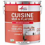 Peinture cuisine lavable, mur et plafond : ARCADÉCO CUISINE-2.5 L Blanc-ARCANE INDUSTRIES