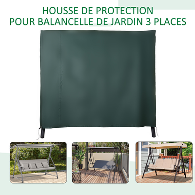 Housse de protection étanche balancelle de jardin polyester PVC vert