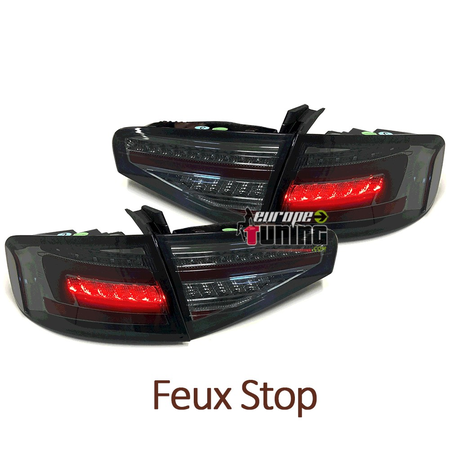 FEUX NOIRS A LED SEQUENTIELS DYNAMIQUES AUDI A4 B8 BERLINE PH2 A LED DE SERIE (05586)