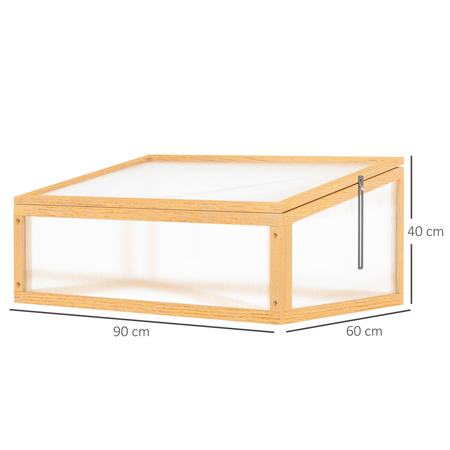 Mini serre de jardin toit ouvrable polycarbonate sapin pré-huilé