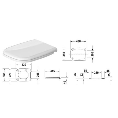 Abattant WC standard D-CODE Compact - DURAVIT - 67310099