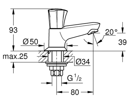 Robinet monofluide COSTA L 1/2'' - GROHE - 20404-001