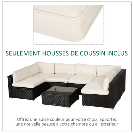 Lot de 14 housses rechange coussins salon de jardin polyester